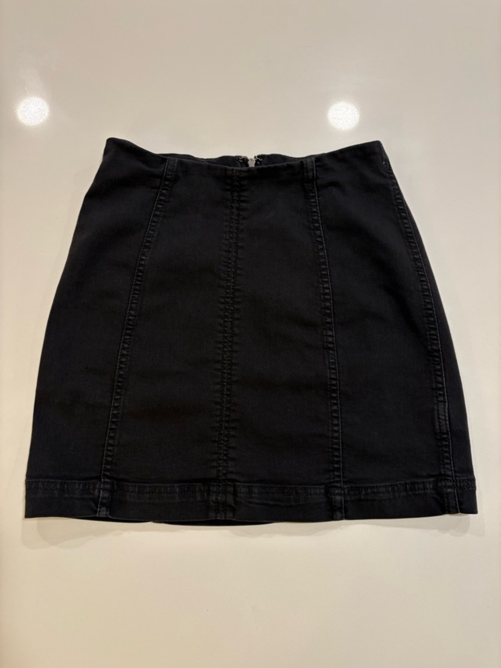 Free People Modern Femme Black Denim Mini Skirt
